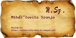 Mihálovits Szonja névjegykártya